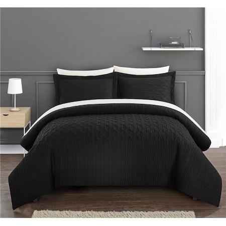 Chic Home BCS22943-US 2 Piece Jazzmyn Comforter Set - Black; Twin & Twin XL Size